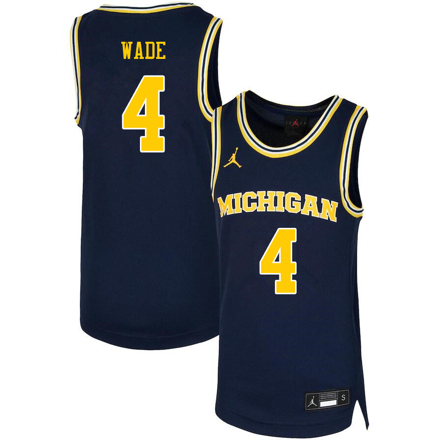 Men #4 Brandon Wade Michigan Wolverines College Basketball Jerseys Sale-Navy - Click Image to Close
